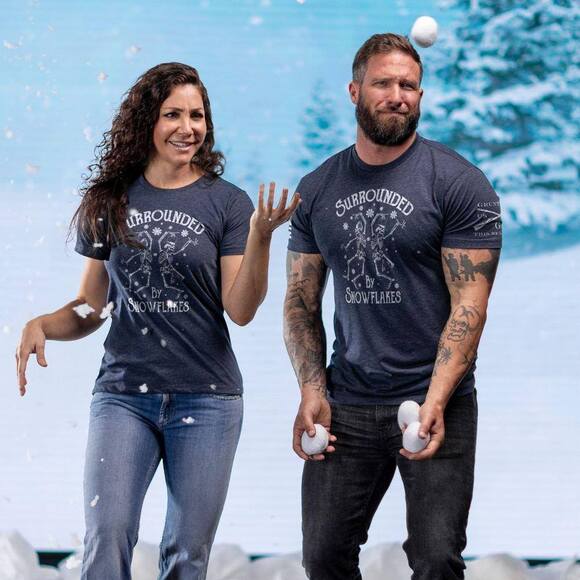 Grunt Style 2023 December Surrounded By Snowflakes Men Club Short Sleeve Shirt - Picture 2 of 6